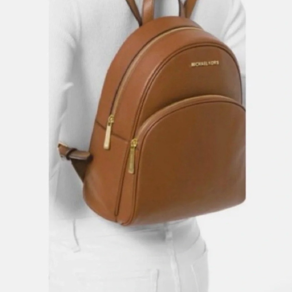 Michael Kors Brown Leather Mini Backpack with Gold Hardware